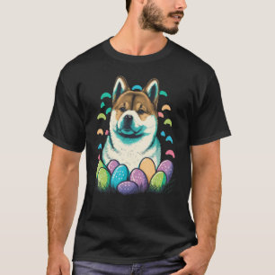 T-shirt Akita Inu Bunny Oeufs de Pâques Chien Akita à Pâqu