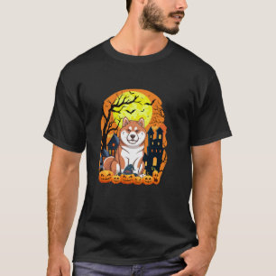T-shirt Akita Inu Chien Avec Citrouilles Drôle Scandale Ha