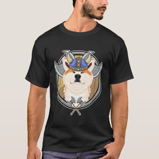 T-shirt Akita Inu I Valhalla I Viking (Devant)