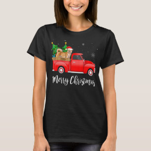 T-shirt Akita Inu Red Truck Arbre de Noël Chien de Noël