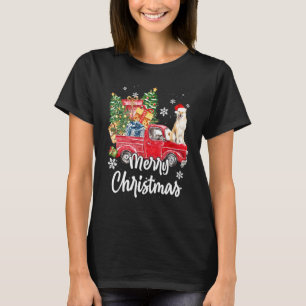 T-shirt Akita Inu Ride Camion Rouge Joyeux Pyjama de Noël