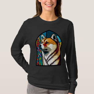 T-shirt Akita Inu Vitrail Coloré Pop