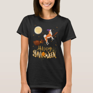 T-shirt Akita Ride Witch Shotgun Akita Chien Halloween