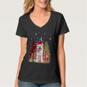T-shirt Akita Santa Hat Lampe Buffalo Plaid Leopard Xmas S