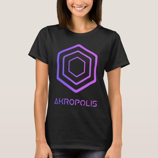 T-shirt AKROPOLIS Crypto Decentralized Blockchain AKRO DeF (Devant)