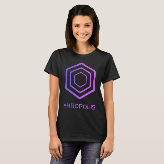 T-shirt AKROPOLIS Crypto Decentralized Blockchain AKRO DeF (Devant entier)