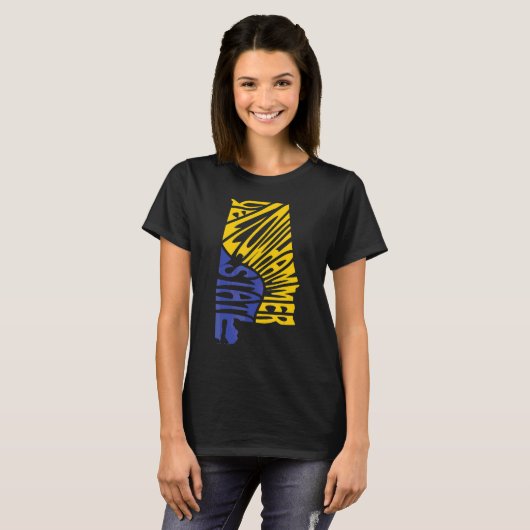 T-shirt Alabama Al Us State Shape Moto (Devant entier)