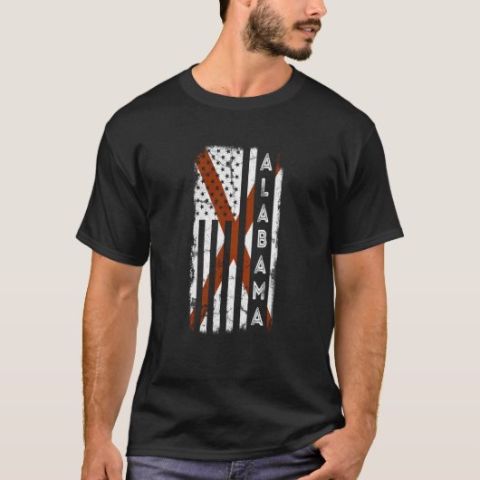 T-shirt Alabama American Flag Home State of Alabama Flag (Devant)