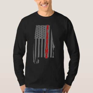 T-shirt Alabama American Flag State Map Fierté Patriotique