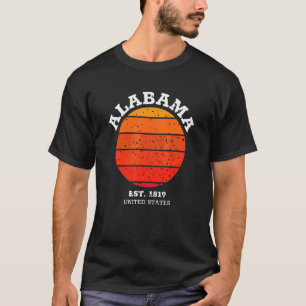 T-shirt Alabama Retro Sunset Sports Vintages Al