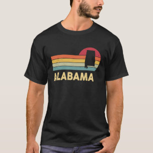 T-shirt ALABAMA Rétro Vintage Carte des États-Unis Alabama