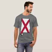 T-shirt Alabama State Flag Background with Outline Oversiz (Devant entier)
