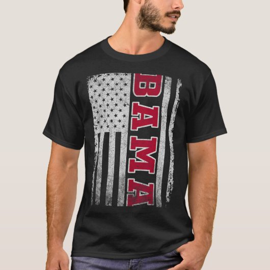T-shirt Alabama Throwback Patriotic Flag Design For Men Wo (Devant)