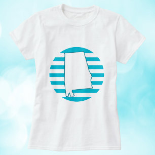 T-shirt Alabama US State Retro Circle bleu