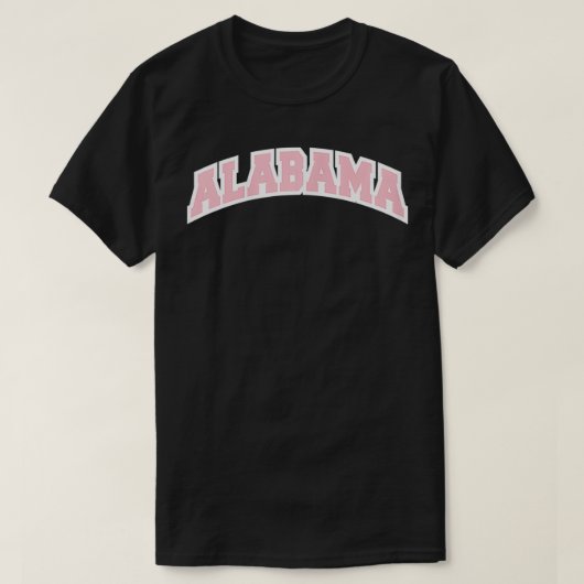 T-shirt Alabama Varsity College Style rose (Design devant)