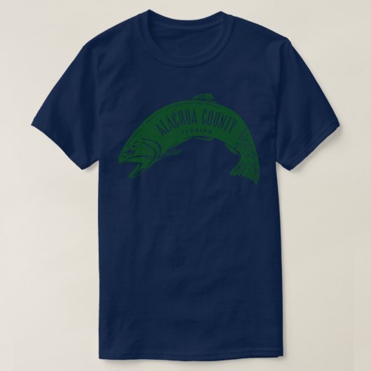 T-shirt Alachua Comté Floride Poisson vert (Design devant)