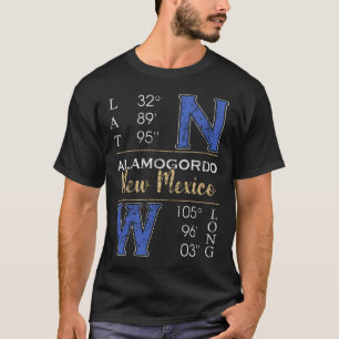 T-shirt Alamogordo Nouveau-Mexique Latitude et longitude