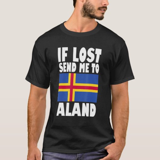 T-shirt Aland Drapeau Design Si perdu envoyez-moi à Aland (Devant)