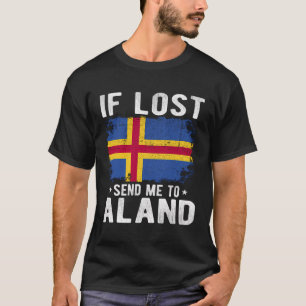 T-shirt Aland Drapeau Souvenir - Si Perdu Envoyez-Moi À Al