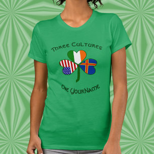 T-shirt Åland Irlande États-Unis Trèfle personnalisé pour 
