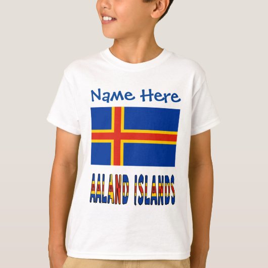 T-shirt Åland Islands Ålander Drapeau bleu Personnalisatio (Devant)