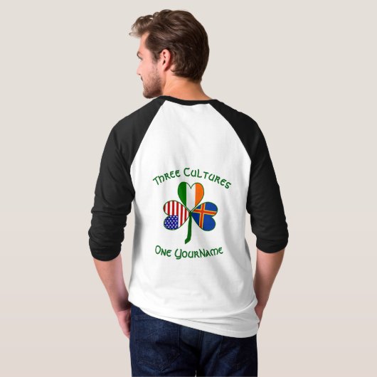 T-shirt Ålander Irlandais Shamrock américain Drapeau perso (Dos entier)