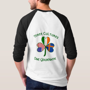 T-shirt Ålander Shamrock Drapeau Irlandais Américain Perso