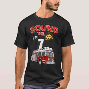T-shirt Alarme Je suis 7 Enfants Pompier Camion