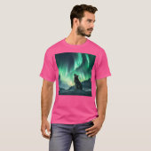 T-shirt Alaska Aurora Borealis Howling Wolf Photos esthéti (Devant entier)
