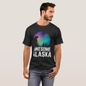 T-shirt Alaska Bears Northern Aurora Borealis Lights Alask (Devant entier)