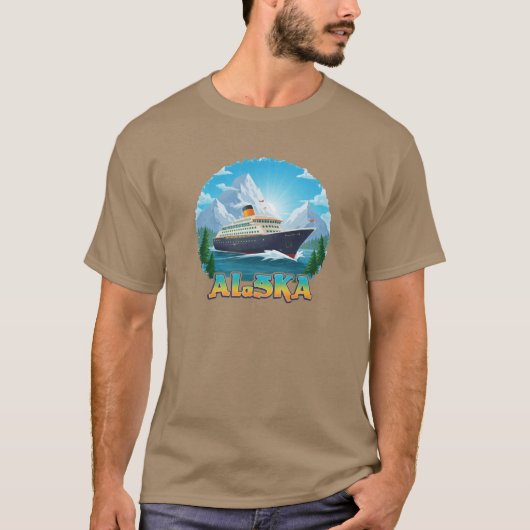T-shirt Alaska Cruise Mode On Scenic and AdventureFilled V (Devant)