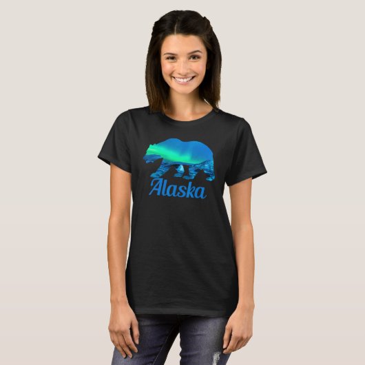 T-shirt Alaska   Grizzly Polar Bear Nature Winter (Devant entier)