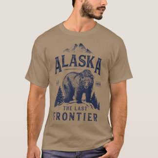 T-shirt Alaska La Dernière frontière Ours Maison Hommes Fe