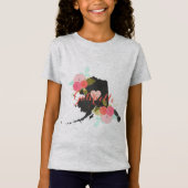 T-Shirt Alaska Monogram State Chalkboard Floral & Heart (Devant)
