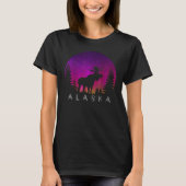 T-shirt Alaska Moose Aurora Borealis  Alaskan Landscape Ph (Devant)