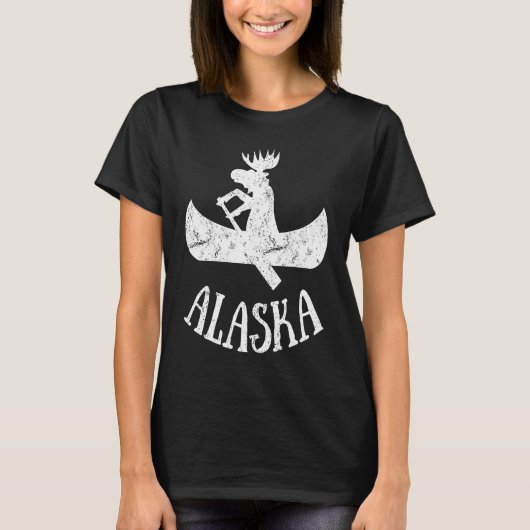 T-shirt Alaska Moose Moose Canoe Vacation (Devant)