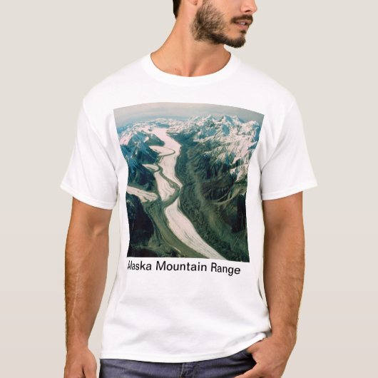 T-shirt Alaska Mountain Range-Vue aérienne (Devant)
