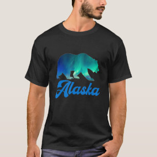 T-shirt Alaska Northern Retro Lumières Retro Ours Hommes F