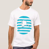 T-shirt Alaska Outline Retro Blue Circle (Devant)