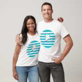 T-shirt Alaska Outline Retro Blue Circle (Unisexe)