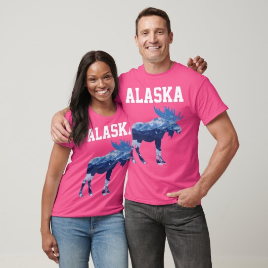 T-shirt Alaska Pure Nature Mountains Alaskan Moose Don (Unisexe)