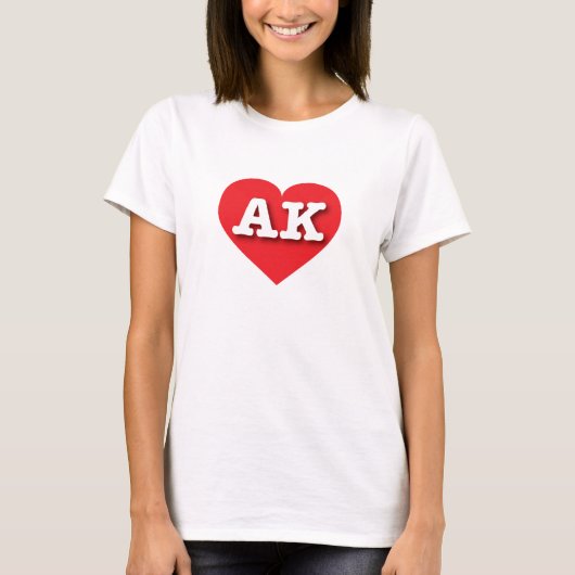 T-shirt Alaska Red Heart - J'aime AK (Devant)