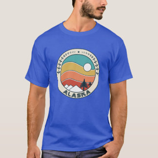 T-shirt Alaska Retro Vintage Sunset Alaska Mountain Souven