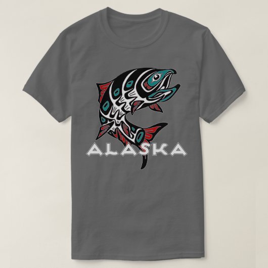 T-shirt Alaska Saumon Fishing Native American Indigenous T (Design devant)