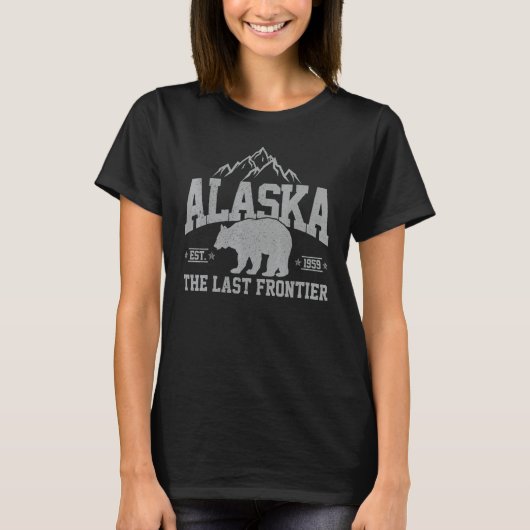 T-shirt Alaska The Last Frontier EST 1959 Grizzly Bear Mou (Devant)