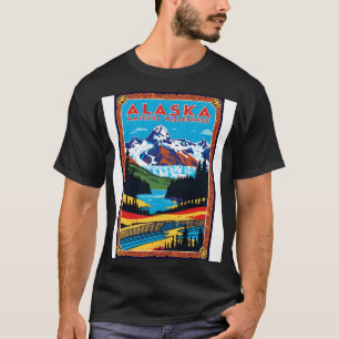 T-shirt Alaska USA Amérique Poster vintage Tourisme Voyage