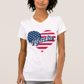 T-shirt Alaska USA Heart Flag  – Patriotic Alaska Design  (Devant)