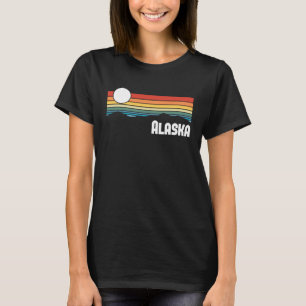 T-shirt Alaska Vintage Sunset 80s Retro Summer State USA