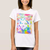 T-shirt Alaskan Malamute Chien Watercolor Art Portrait (Devant)