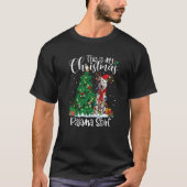 T-shirt Alaskan Malamute Christmas Lights Pajama Dog (Devant)